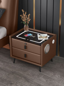 JIANSHEHAOTING | Multifunctional Bedside Cabinet Wireless Charging Fingerprint Lock Bluetooth Speaker