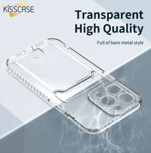 KISSCASE Túi Đựng Thẻ Trong Suốt Ốp Điện Thoại Bảo Vệ Máy Ảnh Dạng Ví Cho iPhone 14 Pro Max 14 Plus 13 12 11 Pro XS Max Mini X XR Ốp Silicon Mềm