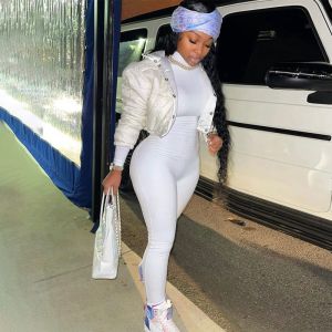 Quần Áo Thể Thao Một Mảnh Màu Trơn Bó Sát Cho Nữ Quần Dài Thường Ngày Cạp Cao Phong Cách Đường Phố Mùa Hè 2022