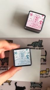 Shachihata IROMOYOU TANSAI WARABE Mini Stamp Pad Extra Pale 4 Colours for Backgrounding