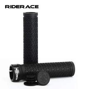 Tay cầm xe đạp Riderace tay cầm xe đạp tay cầm xe đạp leo núi Xe đạp leo núi mềm một mặt khóa tay lái xe đạp chống trượt cao su