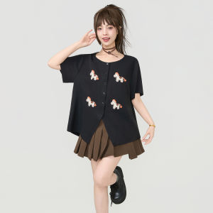 KEIKO | Vintage Fun Embroidered Horse T-Shirt Summer Casual