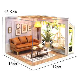 DIY DollHouse Leisurely Coffee Shop Dollhouses Scene Model Miniature Doll House Wooden Assembly Model Toys For Xmas Gifts