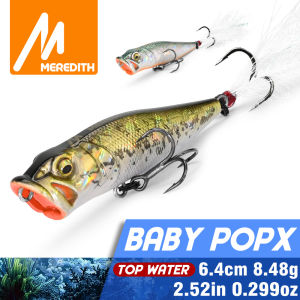 MEREDITH Topwater Popper 8.48g 64mm Floating Rock pop Artificial Hard Baits for Bass Perch Pike Fishing Lure