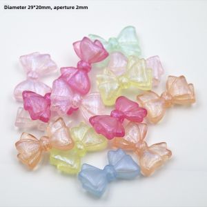 ลูกปัดอะคริลิกสีสันสดใส ขนาด 29*20 มม. สำหรับทำเครื่องประดับ DIY ลูกปัดรูปผีเสื้อ ลูกปัดรูปกระดูกไหปลาร้า ลูกปัดทรงกลม ลูกปัดรูปดอกไม้