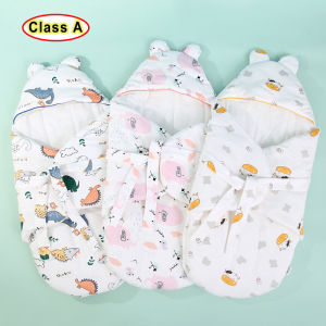 Warm Cotton Newborn Sleeping Bag Anti-kick Sleepwear Cartoon Printed Baby Swaddle Wrap 50*75CM