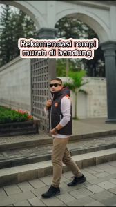 ROMPI PARASUT PRIA LOGO BORDIR MUSIC DENIM / VEST Motor puffer Outdoor Premium anti air