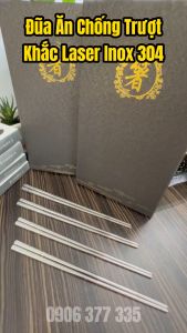 Đũa Ăn Chống Trượt Khắc Laser Hoa Văn Inox 304 - Cao Cấp An Toàn - Hàng Chuẩn Inox 304