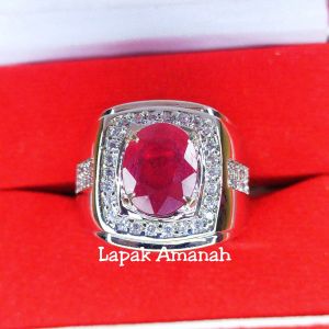 Cincin Ruby Asli Natural Top Luster Kristal Super Mewah
