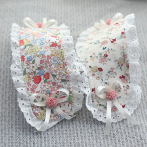 Pure Cotton Princess Style Baby Hat with Cartoon Pattern Casual Short Eaves Cotton Cap for Girls