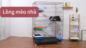 Chuồng mèo gấp gọn Hệ thống khóa an toàn Các khớp nối kim loại đa năng phù hợp cho nhiều mèo cùng sử dụng