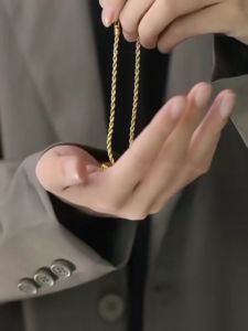 Kalung Tren Titanium Tambang Polos Pria Anti Karat Anti Luntur