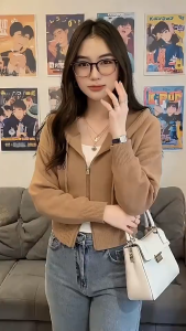 Hoodie Ziper SS Wanita Oversize | Jaket Sweater Double Ziper Wanita Korean Style