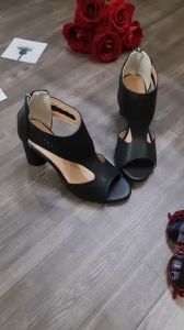 [ẢNH THẬT-FREESHIP]Giày nữ cao gót hở mũi cổ cao phối lưới ROSATA RO674 -7p- Đen Nude - BKSTORE