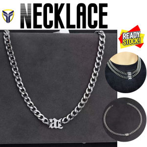 【Franco Fashion】Men Women Hip Hop Cuban Necklaces For Hipster Men And Women Personality Titanium Steel Monogram Chunky Chain Accessories