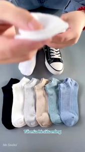 Combo 6 đôi tất nam cổ ngắn Mr.Socks mặt lưới thoáng khí vớ nam chất cotton khử mùi- FIVE-2002-CB6