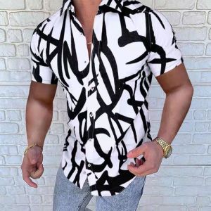 Fashion Shirt Short Sleeve Printed Top Male Fashion Shirt Short Sleeve Print