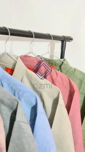 Kemeja Koko Katun Oxford Premium Tangan Panjang Coklat Milo Kemko by Muza Premium Quality