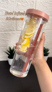 PRANA Botol Gelas Air Minum Transparan 700ml Portable Anti Bocor Gelas Filter Pemisah Basah Dan Kering Lemon Gelas HL-AAB638