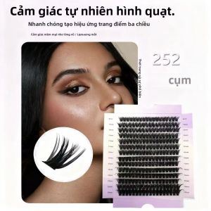 Mi Giả Tự Nhiên Mềm Mại 100D Đen 252 Cụm 9-16mm Dung Tích Lớn Làm Thủ Công Tự Làm Mi Giả Riêng Lẻ