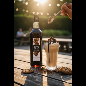 1883 MAISON ROUTIN Chocolate Cookie Syrup 1L -  Premium Chocolate Flavor for Coffee Milk Tea & Desserts