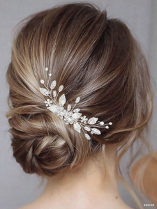 แฟชั่นคริสตัลเพิร์ลดอกไม้หวีผมผู้หญิงง่ายคลิปผมเจ้าสาวงานแต่งงาน Headpieces เครื่องประดับอุปกรณ์เสริมผม