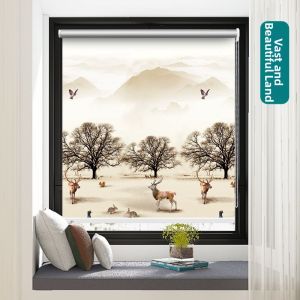 Simple No-Drill Installation Sunscreen Heat Insulation Curtain