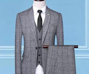 Bộ Vest Nam Kiểu Ý 3 Mảnh Thời Trang Công Sở Lịch Lãm Kẻ Caro Dáng Ôm Gồm Áo Khoác Áo Ghi Lê Và Quần Phong Cách Lịch Sự Thông Minh
