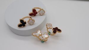 Cincin Cloverr Kupu-kupu Cantik Anti Karat Dan Luntur