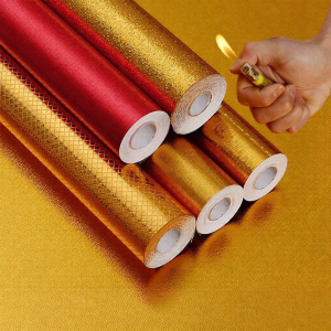 ZHUIHUI | Flame Resistant Smokeproof Self-adhesive Gold Foil Sticker Wall Paper for Buddha Niche
