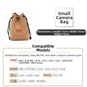 Universal Camera Bag Suitable for Sony Canon Fuji Mirrorless DSLR A6400 A7M3 Camera Velvet Interior Bag Multi-Purpose Design