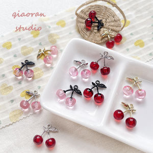 จี้ผลไม้สีชมพูน่ารัก DIY ทำมือ สร้อยข้อมือ DIY สร้อยคอ DIY จี้ลูกไม้ อุปกรณ์ตกแต่งเครื่องประดับ