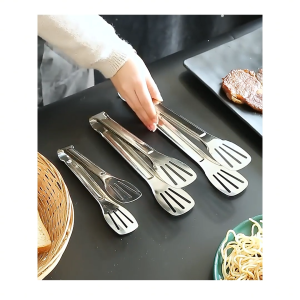 Kẹp gắp thức ăn inox Dụng cụ gắp đồ nướng đồ ăn gắp đá nhà bếp nhà hàng có đầu khía-NIEVE