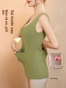 Áo lót nữ PIER N°5 có túi hông ấm áp giữ nhiệt chất liệu polyester mặc thường ngày