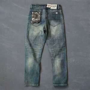 Retro Straight-leg Jeans New Arrival Amekaji American Style Trend Casual Worn Looking Washed-out Spring & Fall Mens Denim Trousers Denim Trousers