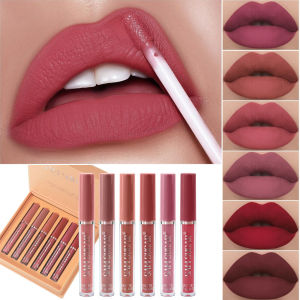 6 Matte Lip Glosses Long-lasting Color Rich Color Easy to Apply Convenient and Affordable Lipstick and Lip Gloss Set