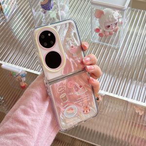 Huawei Pocket2 Foldable Screen Phone Case Cute Ultra-Thin Protective Cover Creative Cartoon Style Hard Shell Anti-Fall for Girls