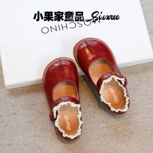 Princess Style Red Single Shoes for Girls Spring Autumn Performance Shoes Little Girls Fashionable Kids Leather Shoes