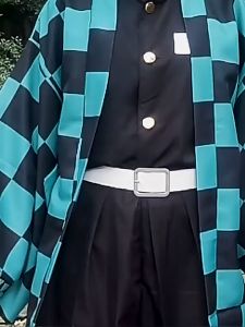 Anime Demon Slayer Cosplay Costume Kamado Tanjiro Costume For Kids School activity costumes Kimetsu no yaiba Uniform