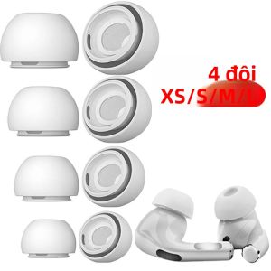 4 Cặp Nút Tai Nghe Silicon Bảo Vệ Mềm Mại Chống Trượt Thay Thế Cho AirPods Pro 1 2 XS/S/M/L Size