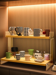 Modern Minimalist Acrylic Cup Storage Rack Office Desk Table Multi-layer Cup Holder Small Size Display Shelf Home Furniture