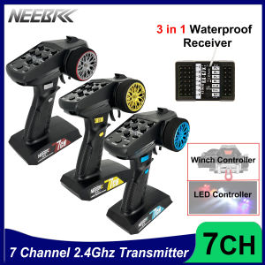 NEEBRC 7CH Transmitter NB-7D 7 Channel W/ Light Control Receiver 2.4Ghz Remote Controller Transmitter for RC Car Tank Boat Model