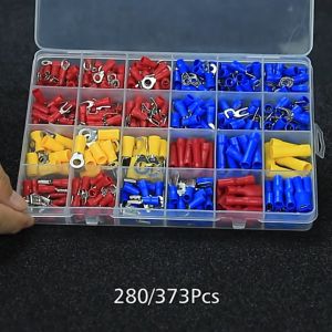 Set Skun Terminal Gepeng Insulated Connector Male Female Skun Ferrules Insulated Crimp Skun Terminal Bulat Skun Garpu U-Tipe Terminal Kabel Gepeng Cewek Cowok