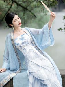 Romantic New Chinese Style Hanfu Skirt Three-Piece Set Traditional Song Dynasty Commute Tang Costume Autumn Fashion Womens Clothing