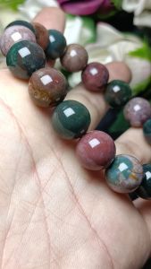 Ocean Jasper Jade stone bracelet 11mm 海洋碧玉意境油画风水头超好又润手串 11mm