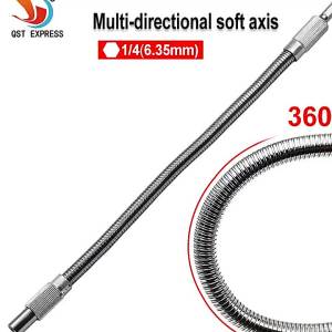 Portable Flexible Shaft Bit Holder 200-300mm Universal Screwdriver Extend Rod Multiple Angles 1/4 Hex Electric Drill Extend Rod