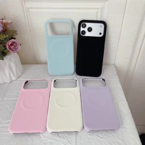 Luxury Frosted PU Leather Magnetic Phone Case For iPhone 17 16 15 14 13 12 Pro Max Air Plus Shockproof Hard PC Protection Cover
