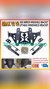 YAMAHA NMAX 2020-2024 V2 V3 Liftable Windshield Bracket Adjustable Side Mirror / Windshield Visor Bracket With Bolts Set