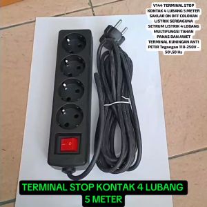 V144 Terminal 5M Stop Kontak 4 Lubang 5 Meter & Saklar ON OFF Colokan Listrik Serbaguna