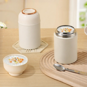 Double-layer Insulated 316 Stainless Steel Thermal Cooking Pot with Spoon